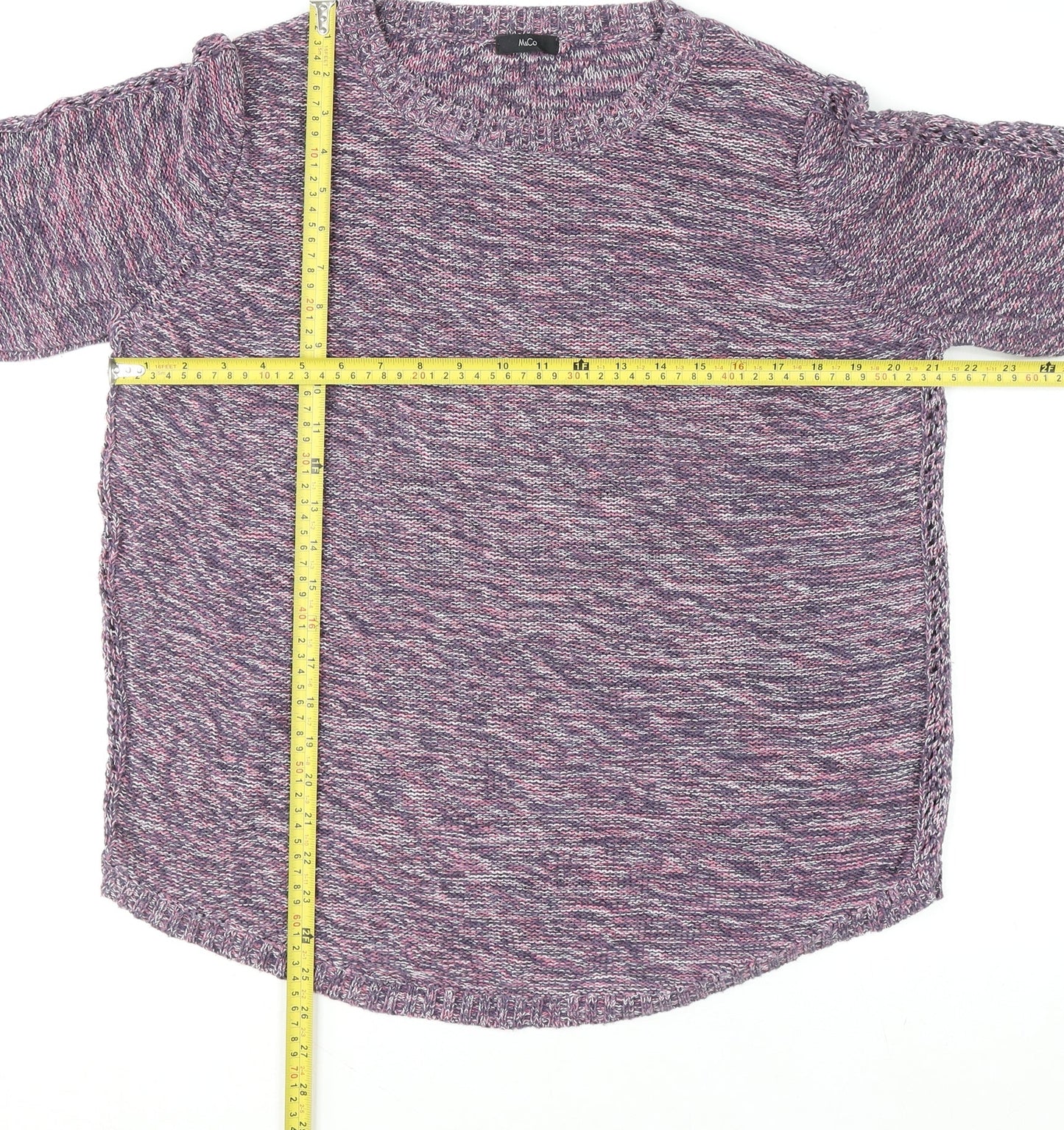 Womens UK Size 10 M&Co Multicoloured Pullover Jumper