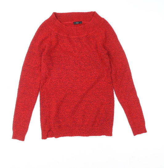 Womens UK Size 8 M&Co Red Pullover Jumper