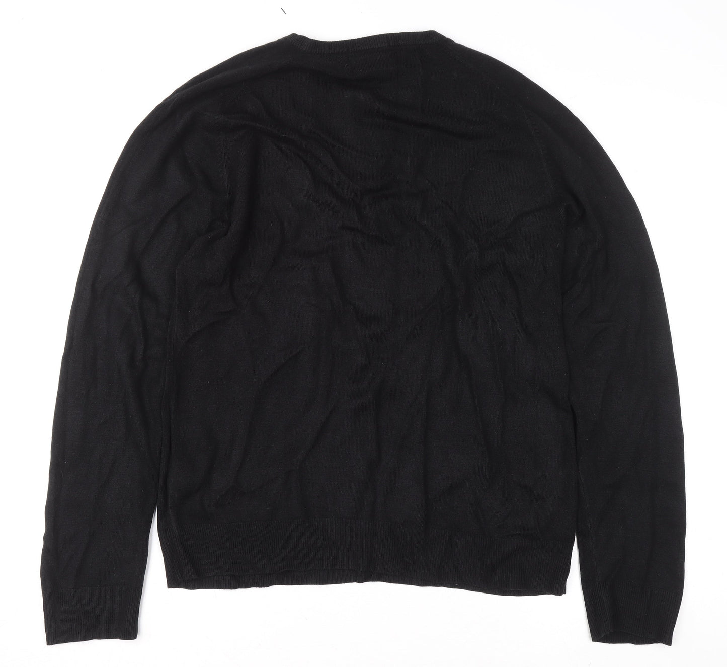 Mens UK Size L River Island Black Pullover Jumper