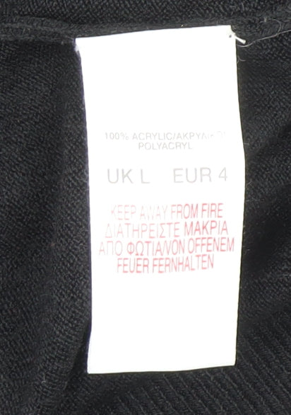 Mens UK Size L River Island Black Pullover Jumper