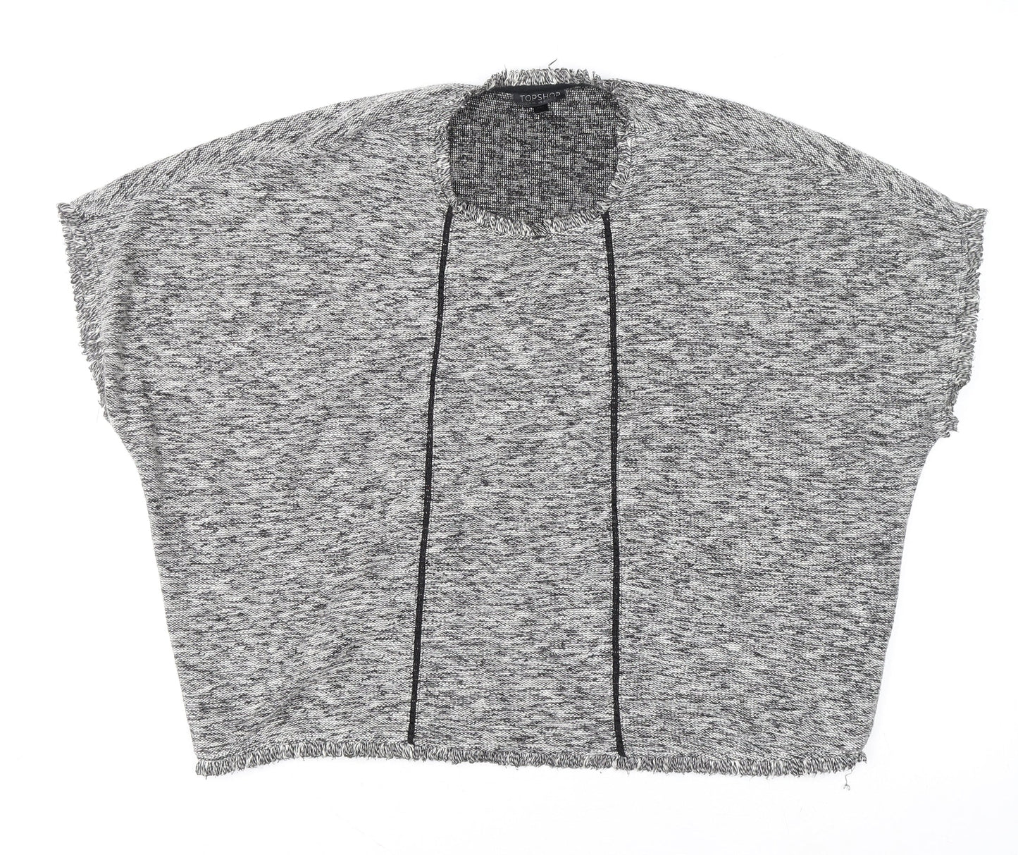 Womens UK Size 8 Topshop Grey Cropped Blouse