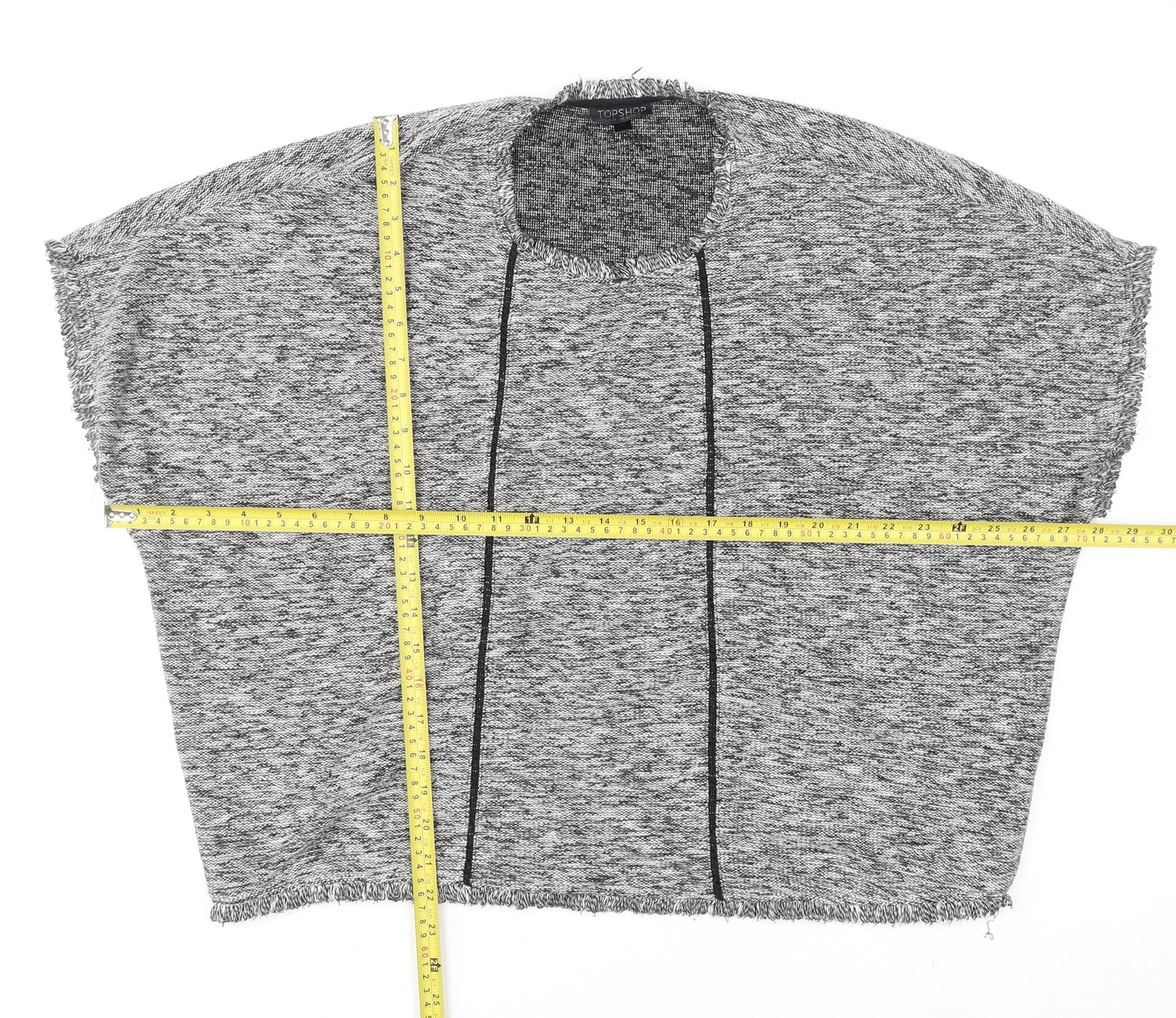 Womens UK Size 8 Topshop Grey Cropped Blouse