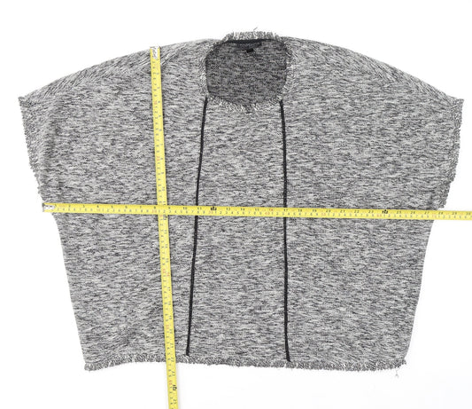 Womens UK Size 8 Topshop Grey Cropped Blouse