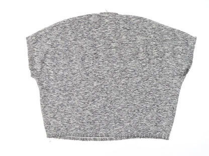 Womens UK Size 8 Topshop Grey Cropped Blouse