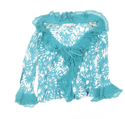 Womens UK Size 14 Soon Blue Wrap Blouse