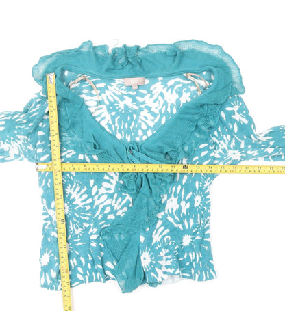 Womens UK Size 14 Soon Blue Wrap Blouse