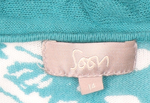 Womens UK Size 14 Soon Blue Wrap Blouse