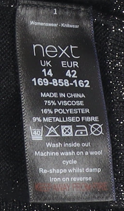 Womens UK Size 14 NEXT Black Camisole Blouse