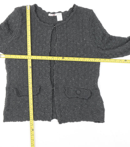 Womens UK Size 14/16 ANNE WEYBURN Grey Cardigan Jumper
