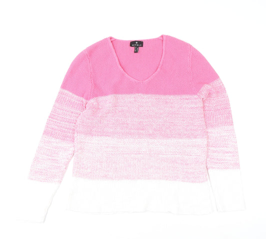 Womens UK Size 10 Marble Pink Pullover Jumper