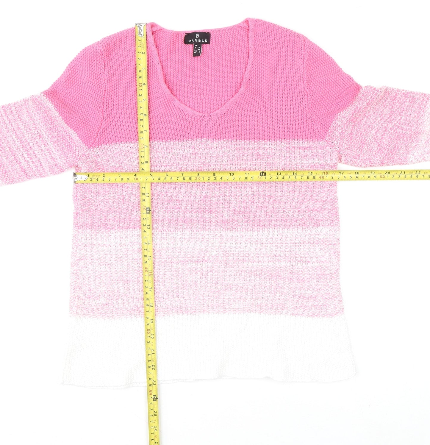 Womens UK Size 10 Marble Pink Pullover Jumper