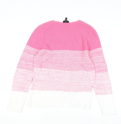 Womens UK Size 10 Marble Pink Pullover Jumper