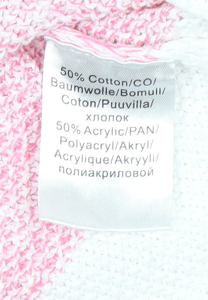 Womens UK Size 10 Marble Pink Pullover Jumper