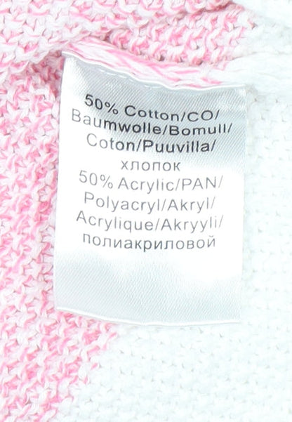 Womens UK Size 10 Marble Pink Pullover Jumper