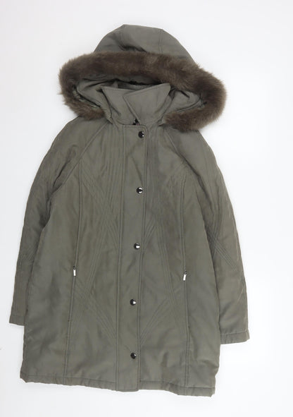 Womens UK Size S Jacques Vert Green Parka Coat