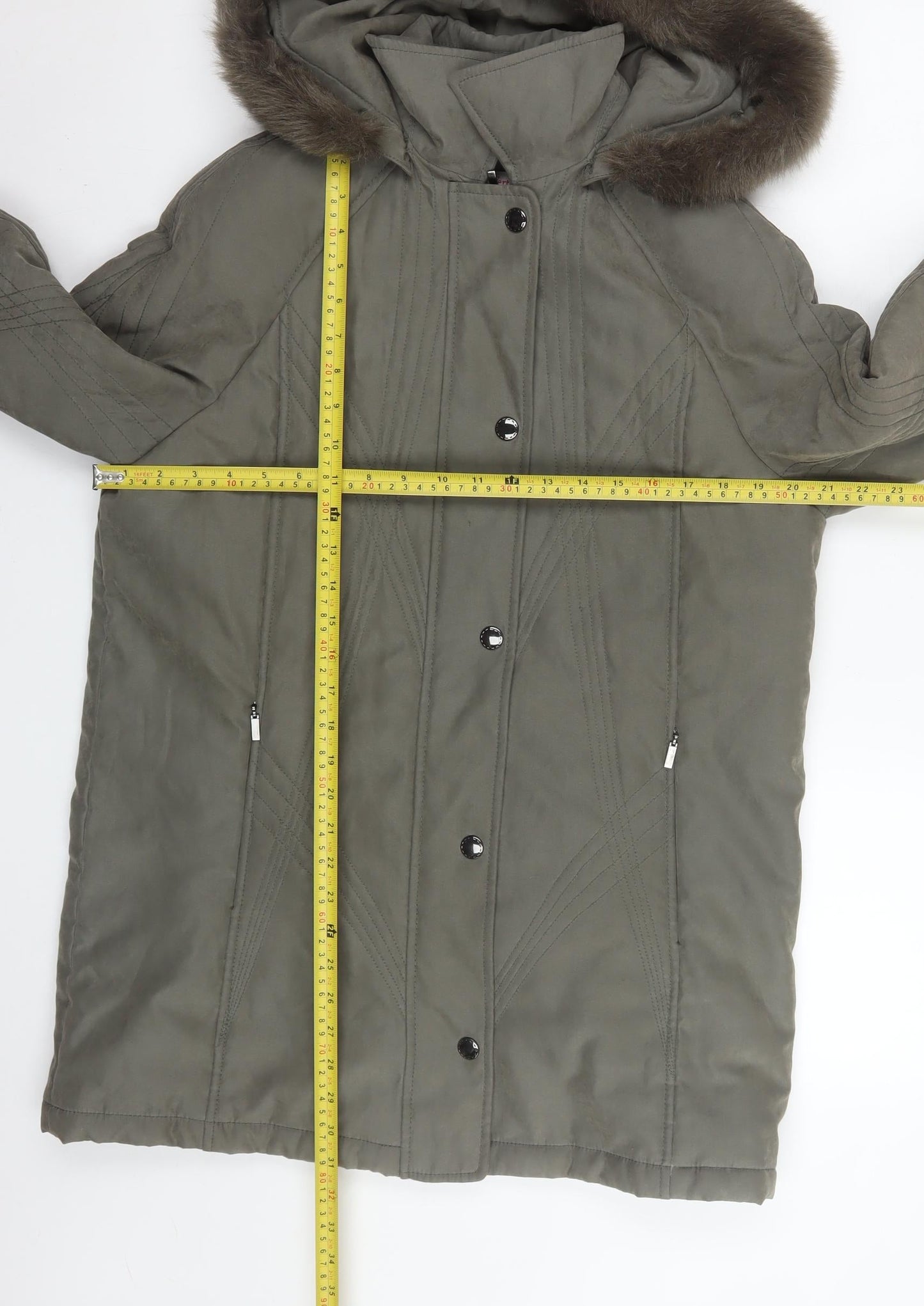 Womens UK Size S Jacques Vert Green Parka Coat