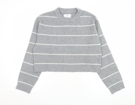 Girls UK Size 11-12 Years Zara Grey Pullover Jumper