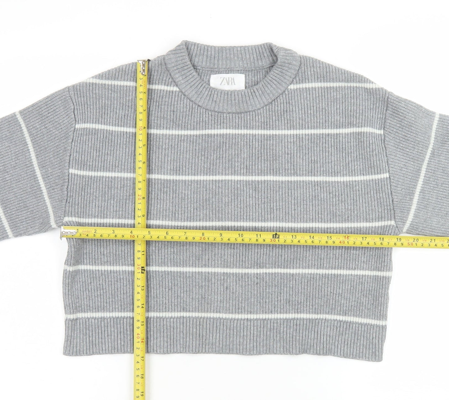 Girls UK Size 11-12 Years Zara Grey Pullover Jumper
