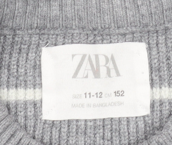 Girls UK Size 11-12 Years Zara Grey Pullover Jumper