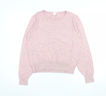 Womens UK Size 8 Basic Pink Pullover Jumper
