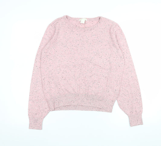 Womens UK Size 8 Basic Pink Pullover Jumper