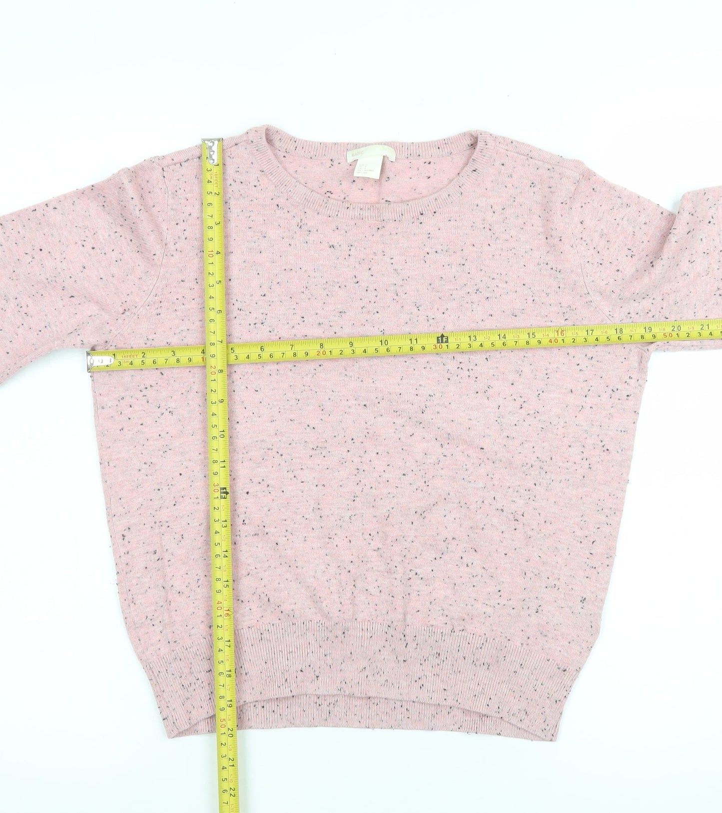 Womens UK Size 8 Basic Pink Pullover Jumper