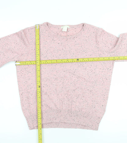 Womens UK Size 8 Basic Pink Pullover Jumper