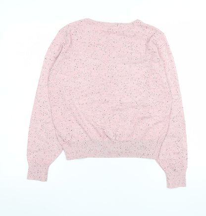 Womens UK Size 8 Basic Pink Pullover Jumper