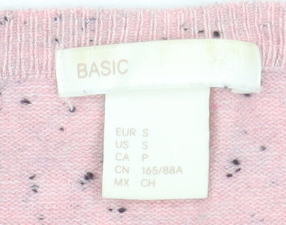 Womens UK Size 8 Basic Pink Pullover Jumper