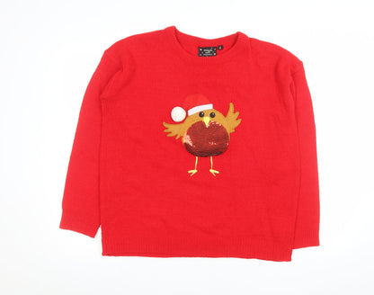 Womens UK Size 14 Brave Soul Red Pullover Jumper