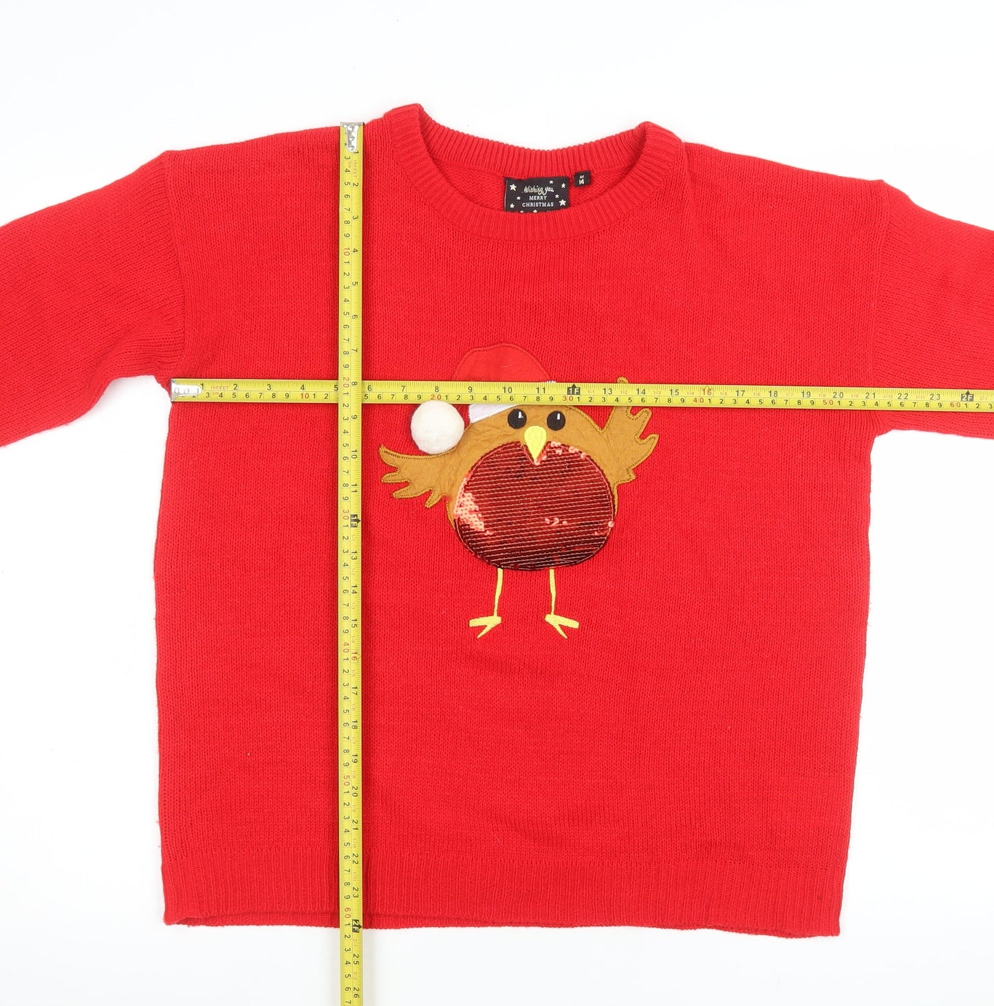 Womens UK Size 14 Brave Soul Red Pullover Jumper