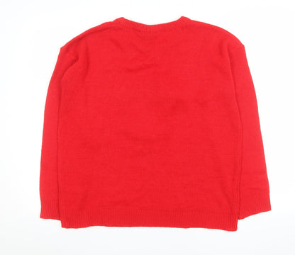 Womens UK Size 14 Brave Soul Red Pullover Jumper