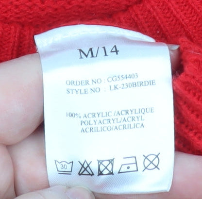 Womens UK Size 14 Brave Soul Red Pullover Jumper