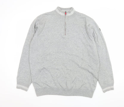 Mens UK Size L Stuburt Grey 1/4 Zip