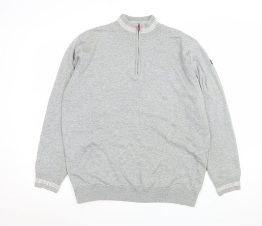 Mens UK Size L Stuburt Grey 1/4 Zip