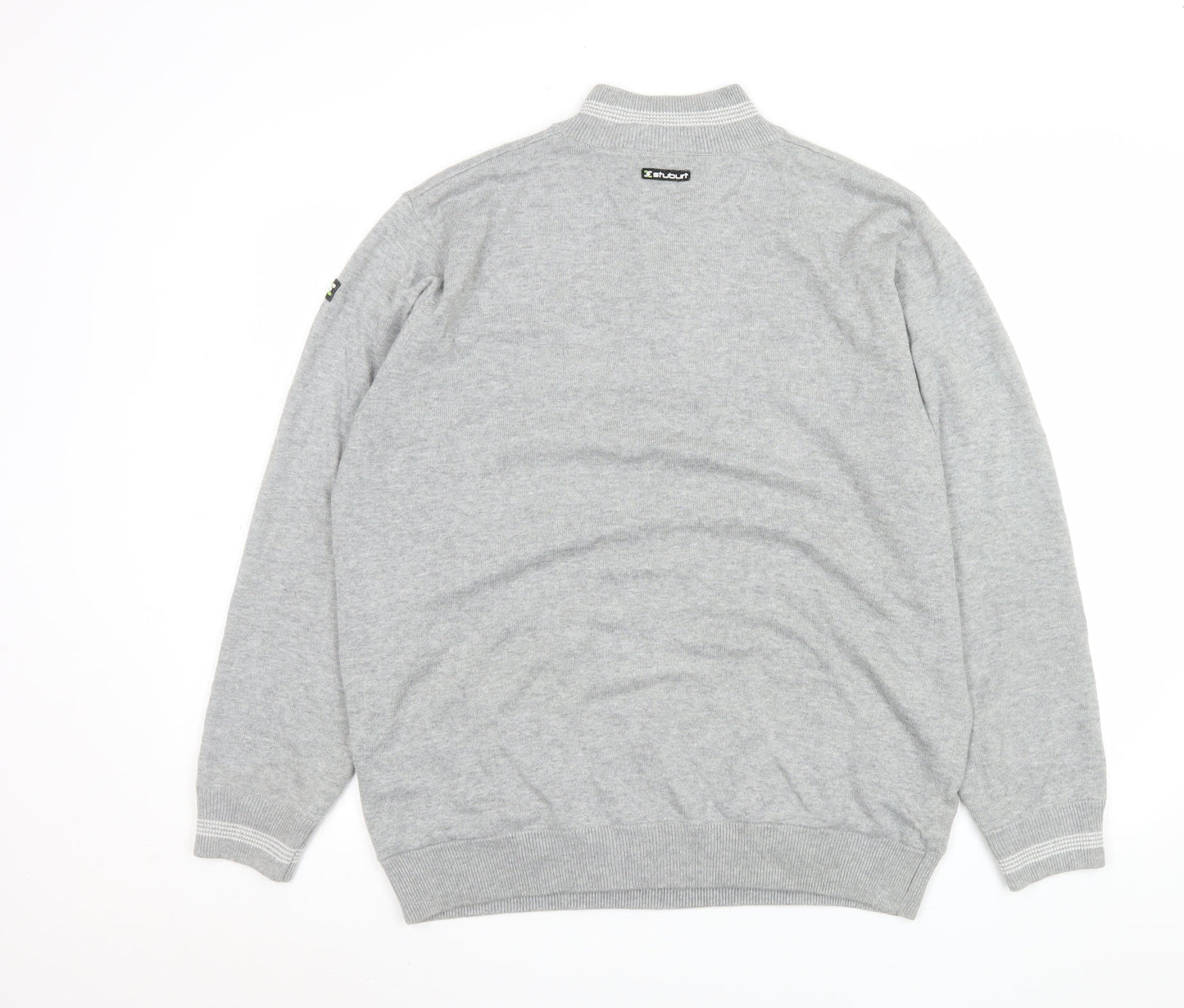 Mens UK Size L Stuburt Grey 1/4 Zip