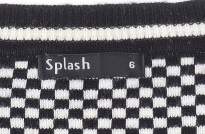 Womens UK Size 6 SPLASH Black Pullover Jumper