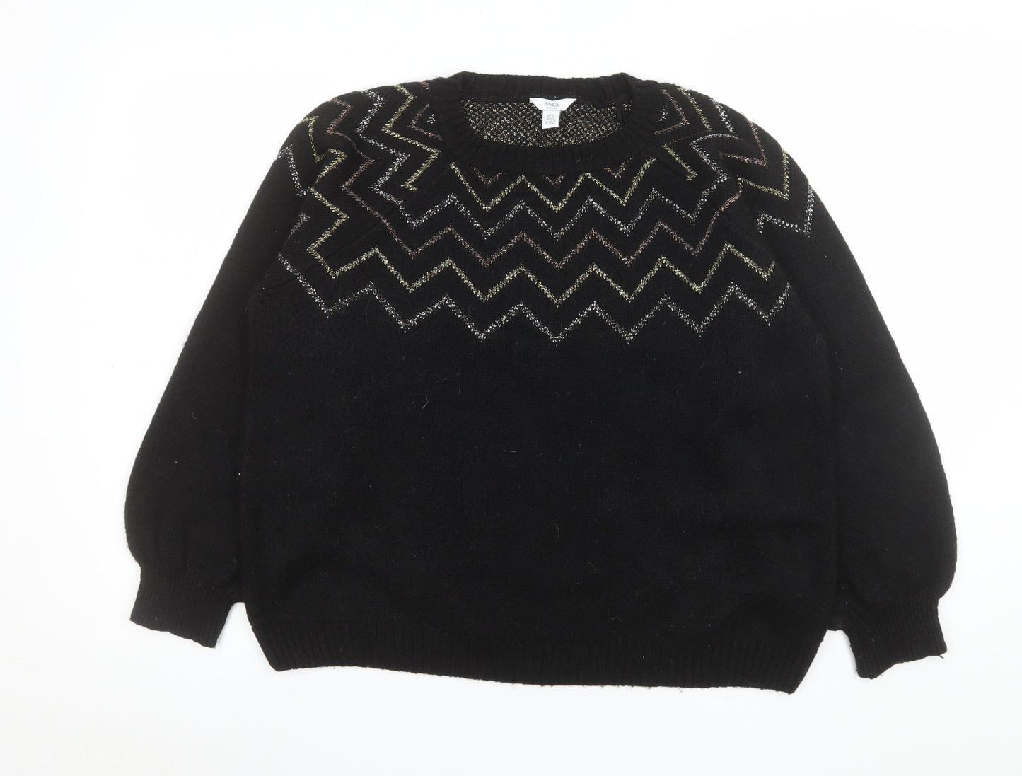 Womens UK Size 16 M&Co Black Pullover Jumper