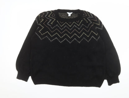 Womens UK Size 16 M&Co Black Pullover Jumper