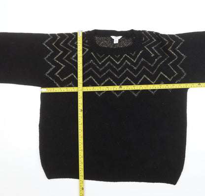 Womens UK Size 16 M&Co Black Pullover Jumper