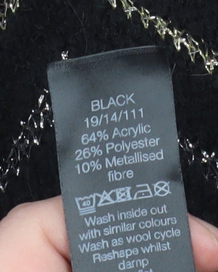 Womens UK Size 16 M&Co Black Pullover Jumper