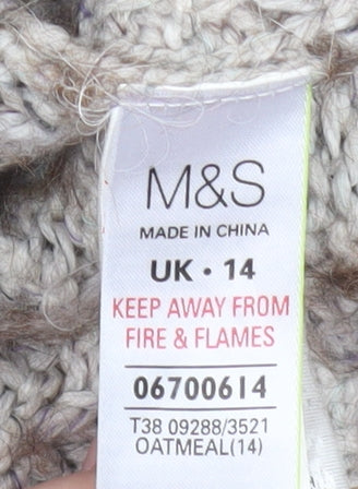 Womens UK Size 14 Marks and Spencer Beige Pullover Jumper