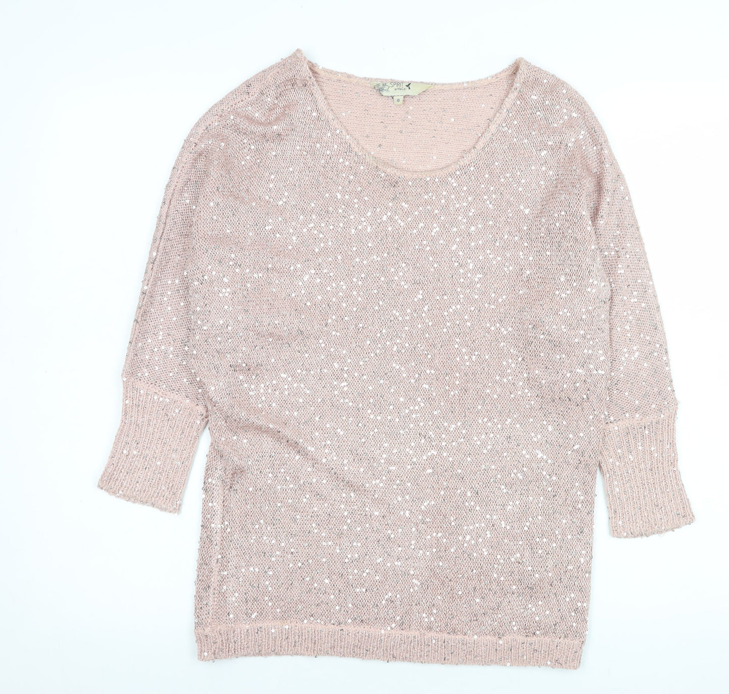Womens UK Size 10 M&Co Pink Pullover Jumper