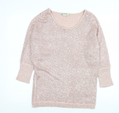 Womens UK Size 10 M&Co Pink Pullover Jumper