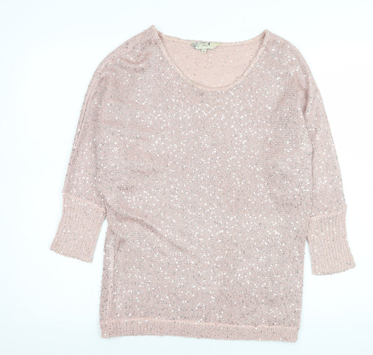 Womens UK Size 10 M&Co Pink Pullover Jumper