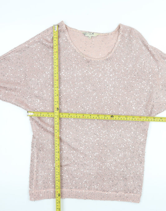 Womens UK Size 10 M&Co Pink Pullover Jumper