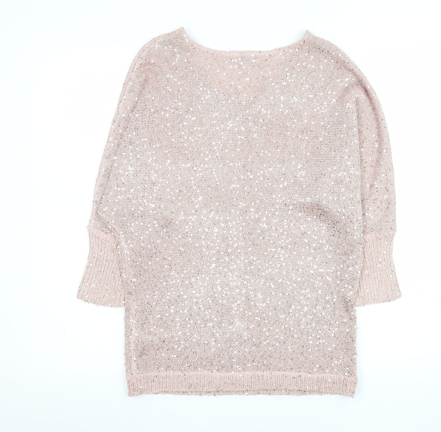 Womens UK Size 10 M&Co Pink Pullover Jumper