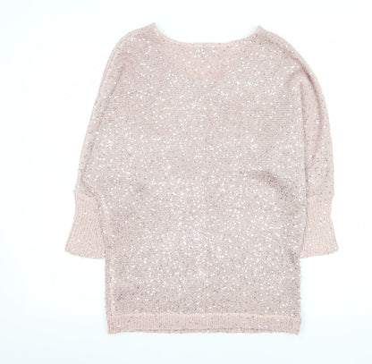 Womens UK Size 10 M&Co Pink Pullover Jumper
