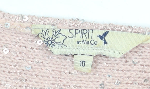 Womens UK Size 10 M&Co Pink Pullover Jumper