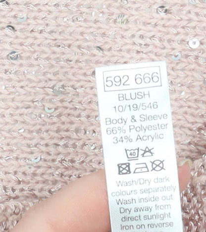 Womens UK Size 10 M&Co Pink Pullover Jumper